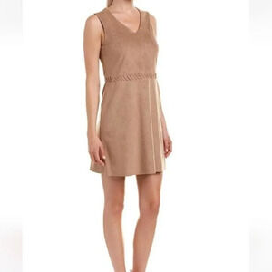 Beige Faux Suede Sleeveless Pocahontas Dress by CeCe Sz 6